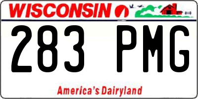 WI license plate 283PMG