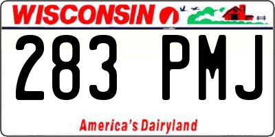 WI license plate 283PMJ