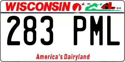 WI license plate 283PML