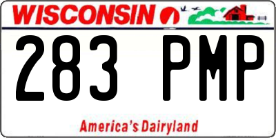 WI license plate 283PMP