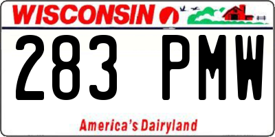 WI license plate 283PMW