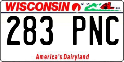 WI license plate 283PNC
