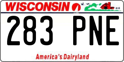 WI license plate 283PNE