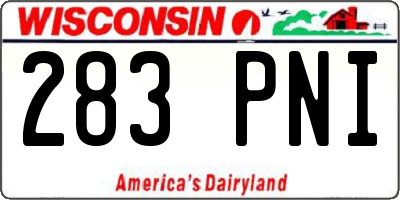 WI license plate 283PNI
