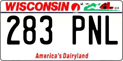 WI license plate 283PNL