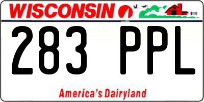 WI license plate 283PPL
