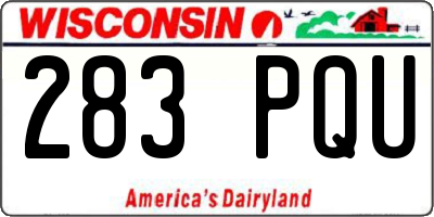 WI license plate 283PQU