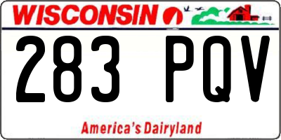 WI license plate 283PQV