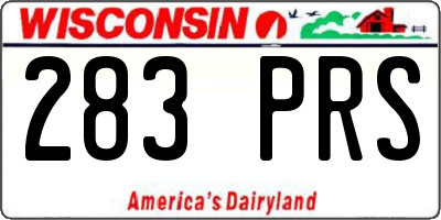 WI license plate 283PRS