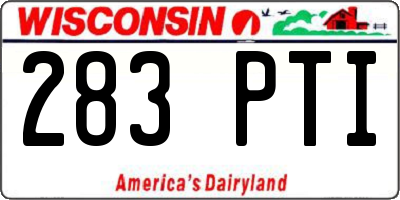 WI license plate 283PTI