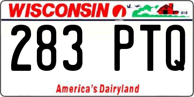 WI license plate 283PTQ