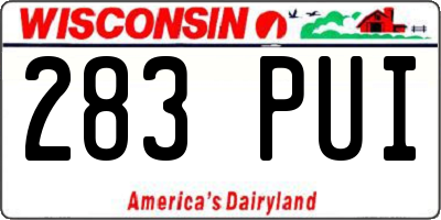 WI license plate 283PUI