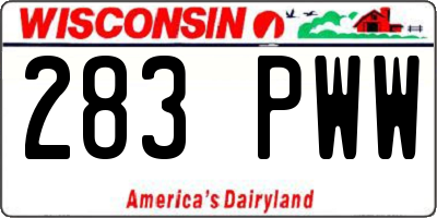 WI license plate 283PWW