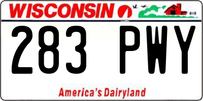 WI license plate 283PWY