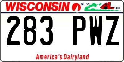 WI license plate 283PWZ