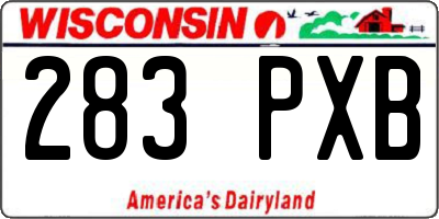 WI license plate 283PXB