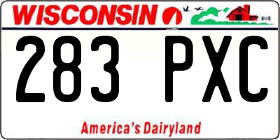 WI license plate 283PXC