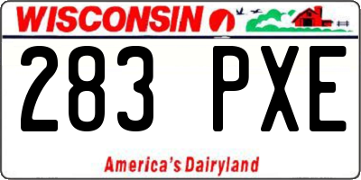 WI license plate 283PXE