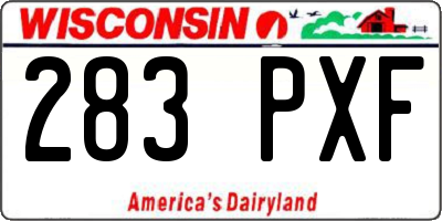 WI license plate 283PXF