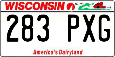 WI license plate 283PXG