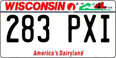 WI license plate 283PXI