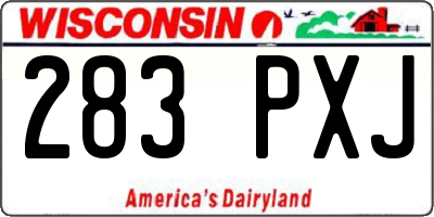 WI license plate 283PXJ