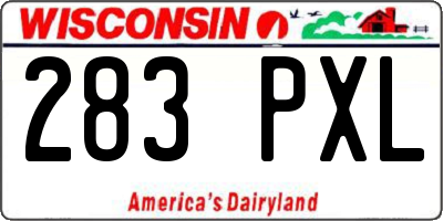 WI license plate 283PXL