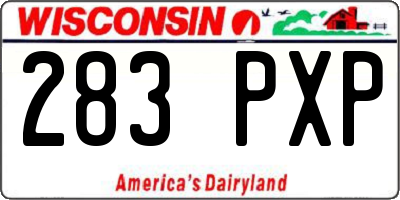 WI license plate 283PXP