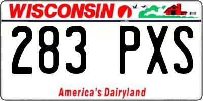 WI license plate 283PXS