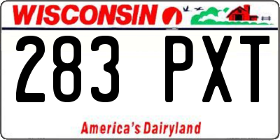 WI license plate 283PXT