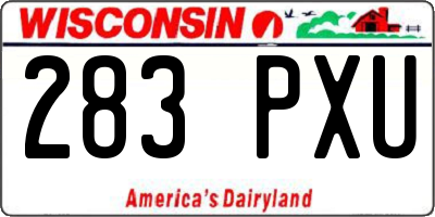 WI license plate 283PXU