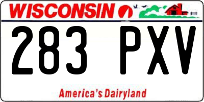 WI license plate 283PXV