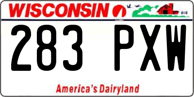 WI license plate 283PXW