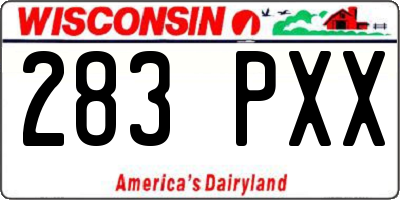 WI license plate 283PXX