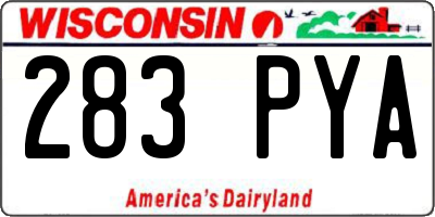 WI license plate 283PYA