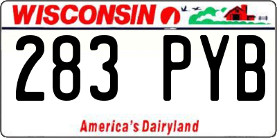 WI license plate 283PYB