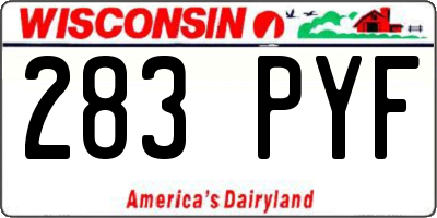 WI license plate 283PYF