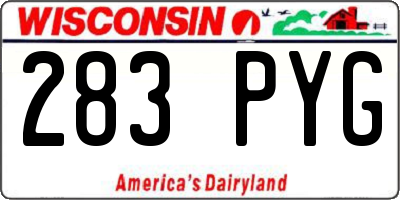 WI license plate 283PYG