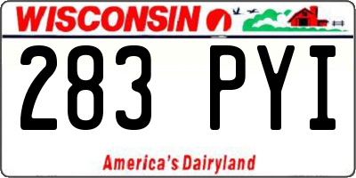 WI license plate 283PYI