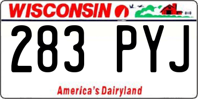WI license plate 283PYJ