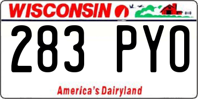WI license plate 283PYO