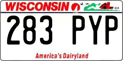 WI license plate 283PYP