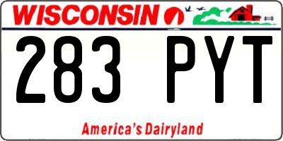 WI license plate 283PYT