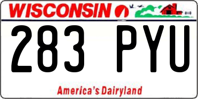 WI license plate 283PYU