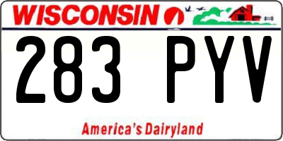 WI license plate 283PYV
