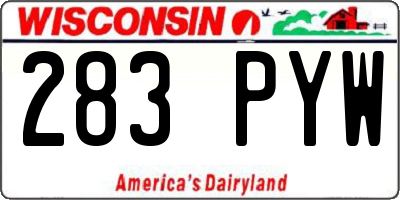 WI license plate 283PYW