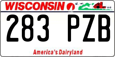 WI license plate 283PZB