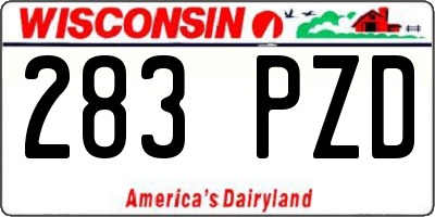 WI license plate 283PZD