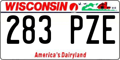 WI license plate 283PZE