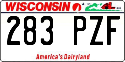 WI license plate 283PZF